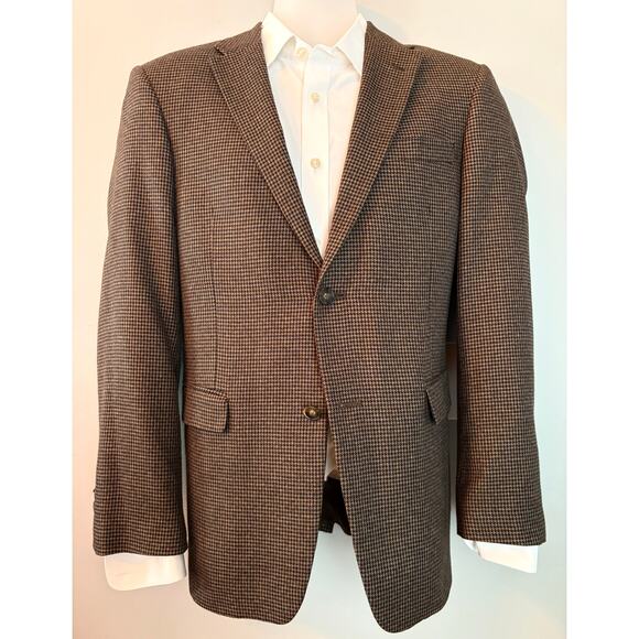Tommy Hilfiger Other - Tommy Hilfiger Blazer 38R Brown Tweed Houndstooth Check Sport Coat 2 button